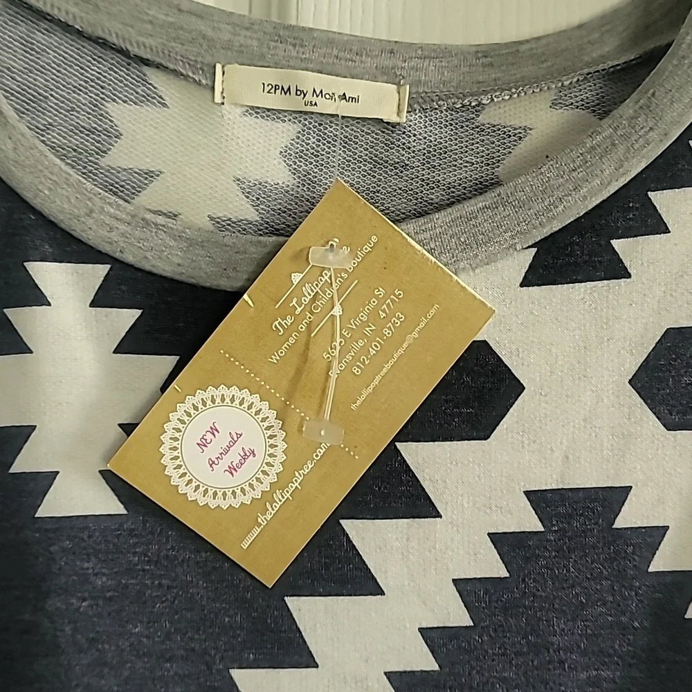 Navy & White Aztec Dress - Picture 5 of 6